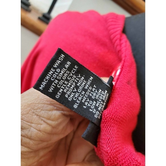 Rui21 Red & Black Women's Cotton Scoop Neck Long Sleeve Soft Sweaters - Picture 8 of 9